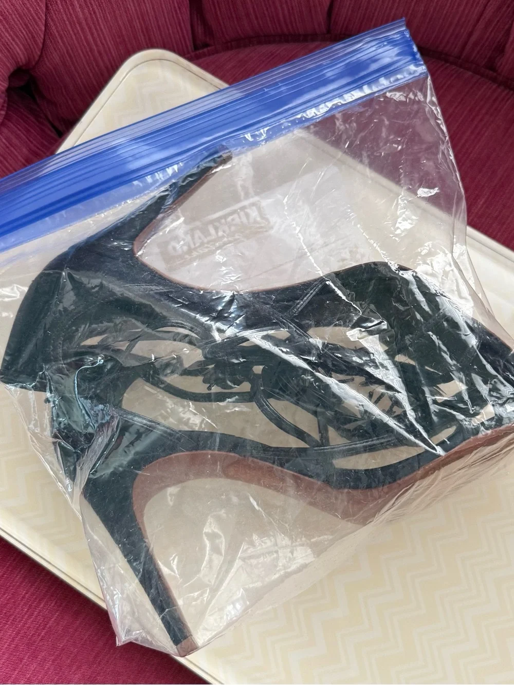 Tory Burch Black Strappy Floral Embellished High Heel Sandals